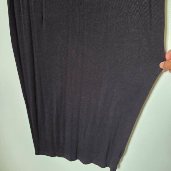 EUC OLD NAVY RIBBED SCOOP NECK BODYCON BLACK MIDI TANK DRESS SIZE SMALL - Picture 9 of 13